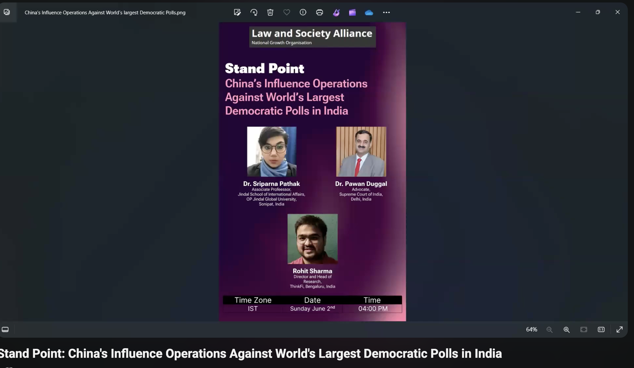 Cover image for Stand Point: China’s Influence Operations Against World’s Largest Democratic Polls in India